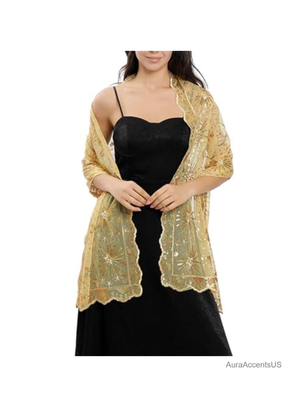 Sequin Pashmina Shawl Wrap Evening Party Wedding